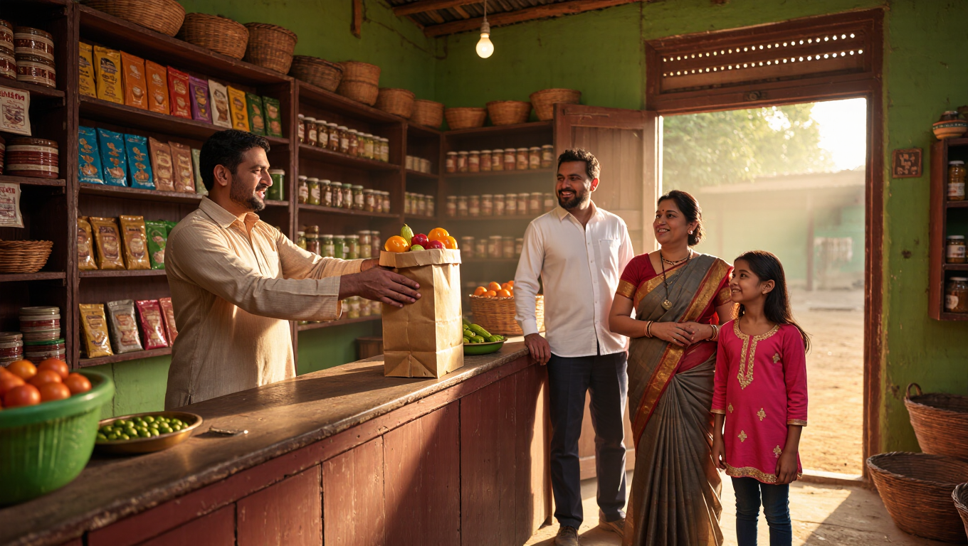 A member family collecting their order
